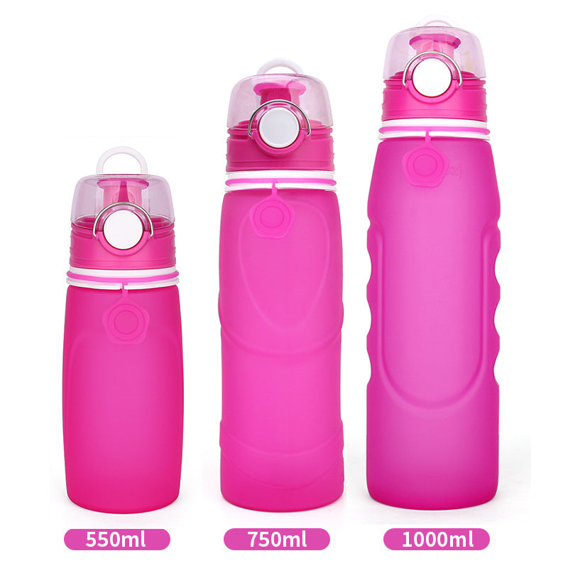 Foldable Silicone Water Bottle - Gray Black