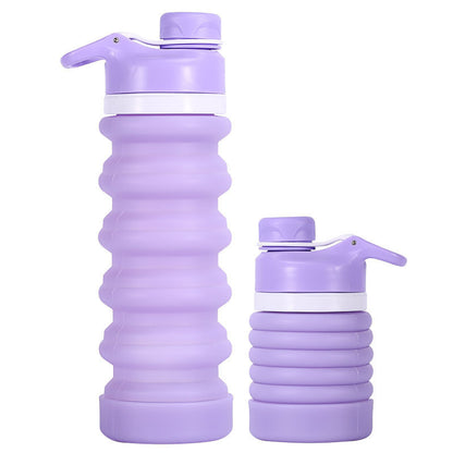 Foldable Silicone Water Bottle - Gray Black