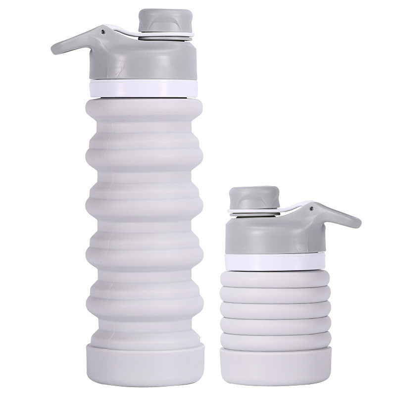 Foldable Silicone Water Bottle - Gray Black