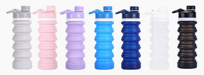 Foldable Silicone Water Bottle - Gray Black