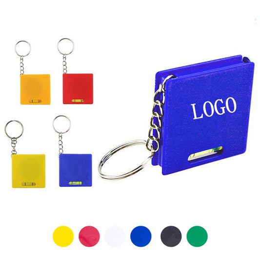 Square Tape Measure Keychain w/ Level image 0