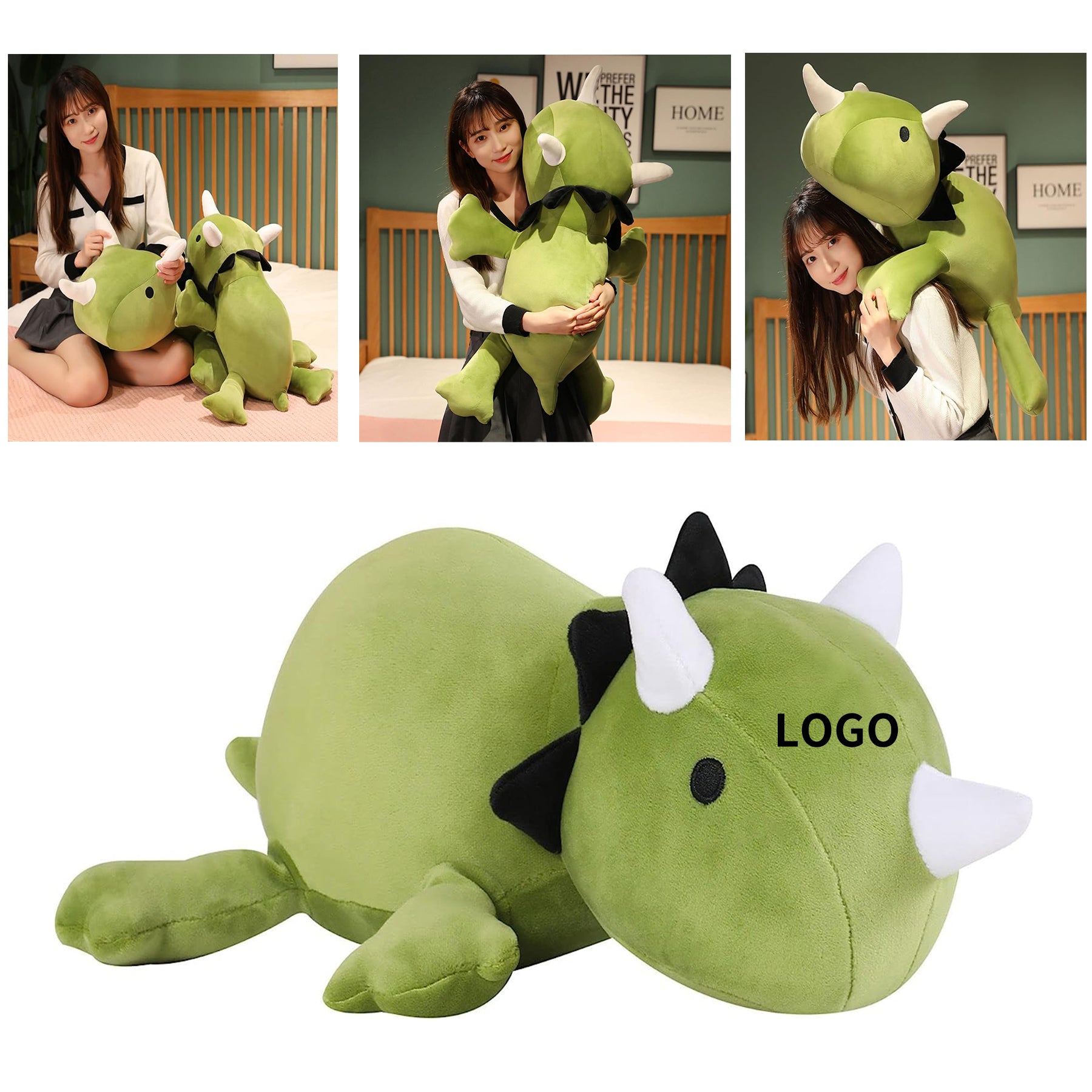 9.8 Inch Dinosaur Plushie Dino Throw Pillow image 1