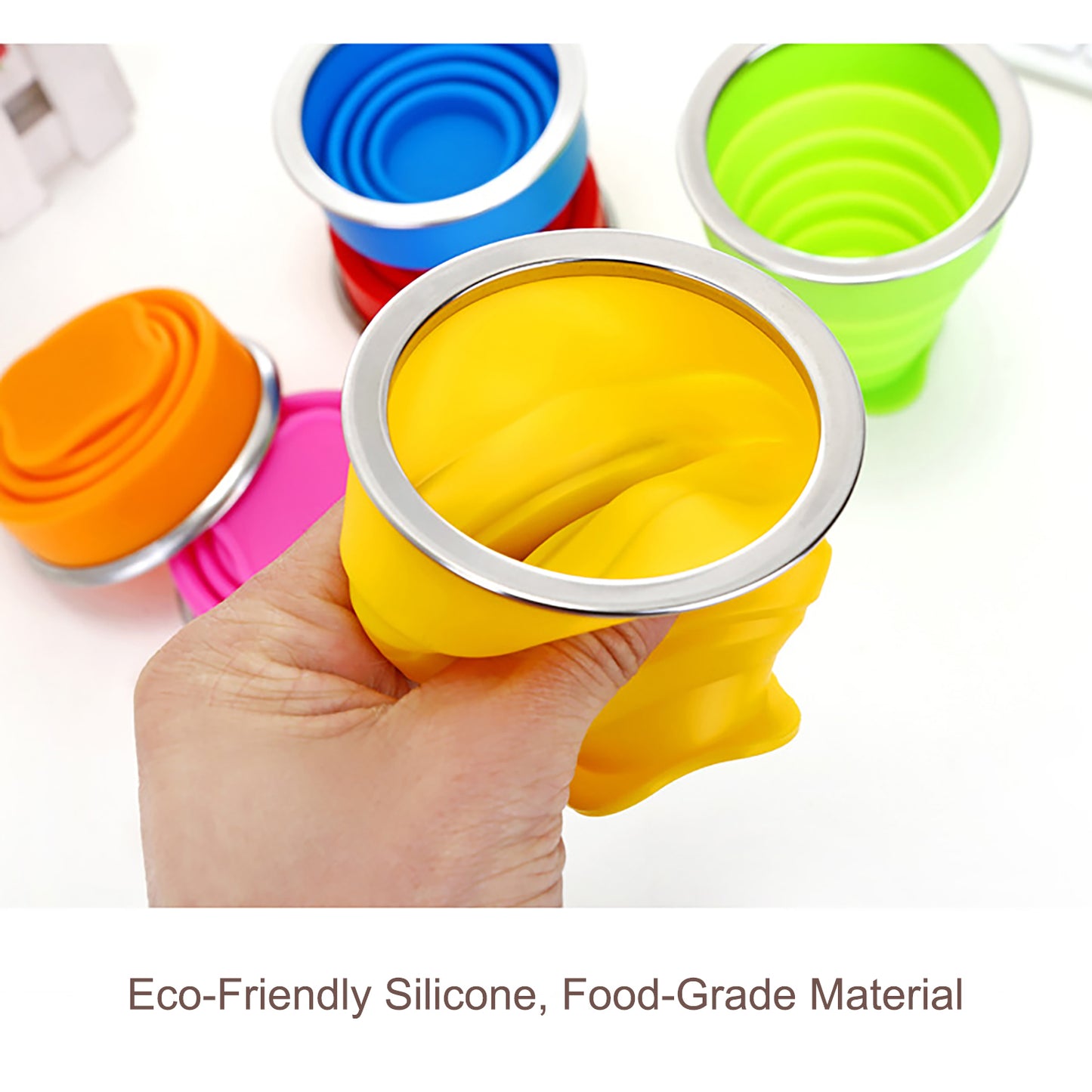 Portable Silicone Collapsible Cup for Travel with Custom Logo