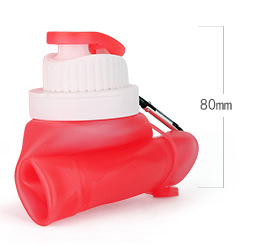 Foldable Silicone Water Bottle - Gray Black