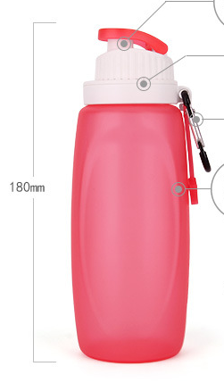 Foldable Silicone Water Bottle - Gray Black