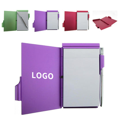 Metal Pocket Notebook with Pen and Refillable Paper image 0
