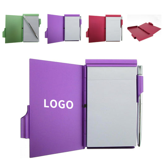 Metal Pocket Notebook with Pen and Refillable Paper image 0