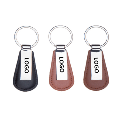 Metal Keychain With PU Leather image 0