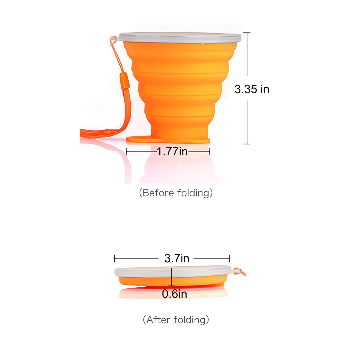 Portable Silicone Collapsible Cup for Travel with Custom Logo