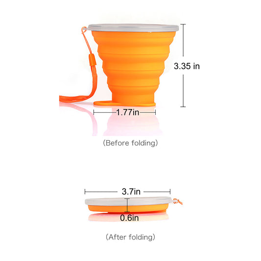 Portable Silicone Collapsible Cup for Travel with Custom Logo - Yellow