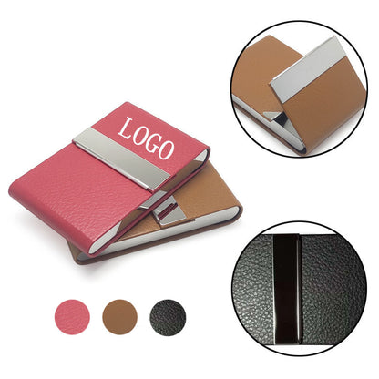 PU leather business card holder with magnetic seal image 0