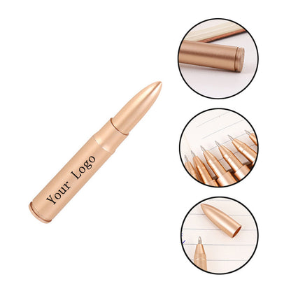 Mini Novelty ABS Plastic Twist Action Rose Gold Bullet Shaped Ballpoint Pen image 0