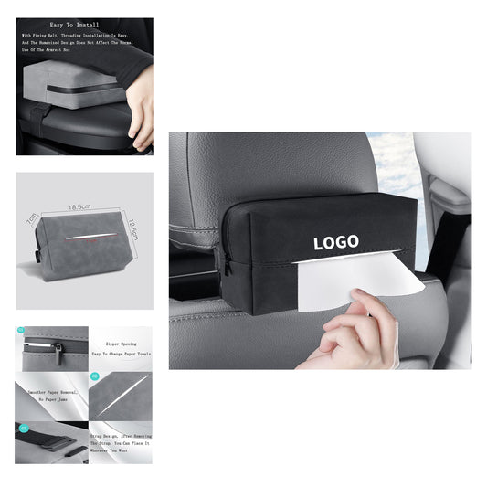 7.28in x 4.92in x 2.75in Car Sun Visor Tissue Box for Seat Back image 1