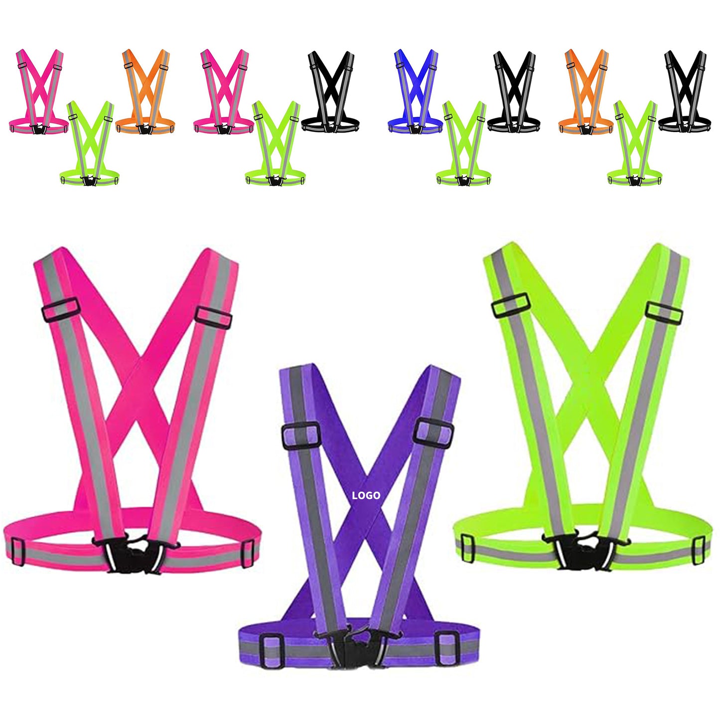Adjustable Safety Vests High Visible Reflective Belt Straps image 1