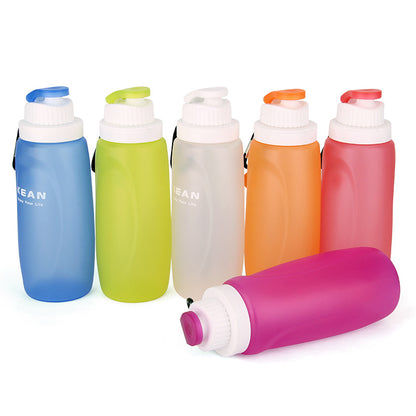 Foldable Silicone Water Bottle - Gray Black