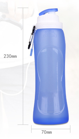Foldable Silicone Water Bottle - Gray Black