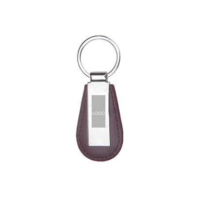 Metal Keychain With PU Leather image 1