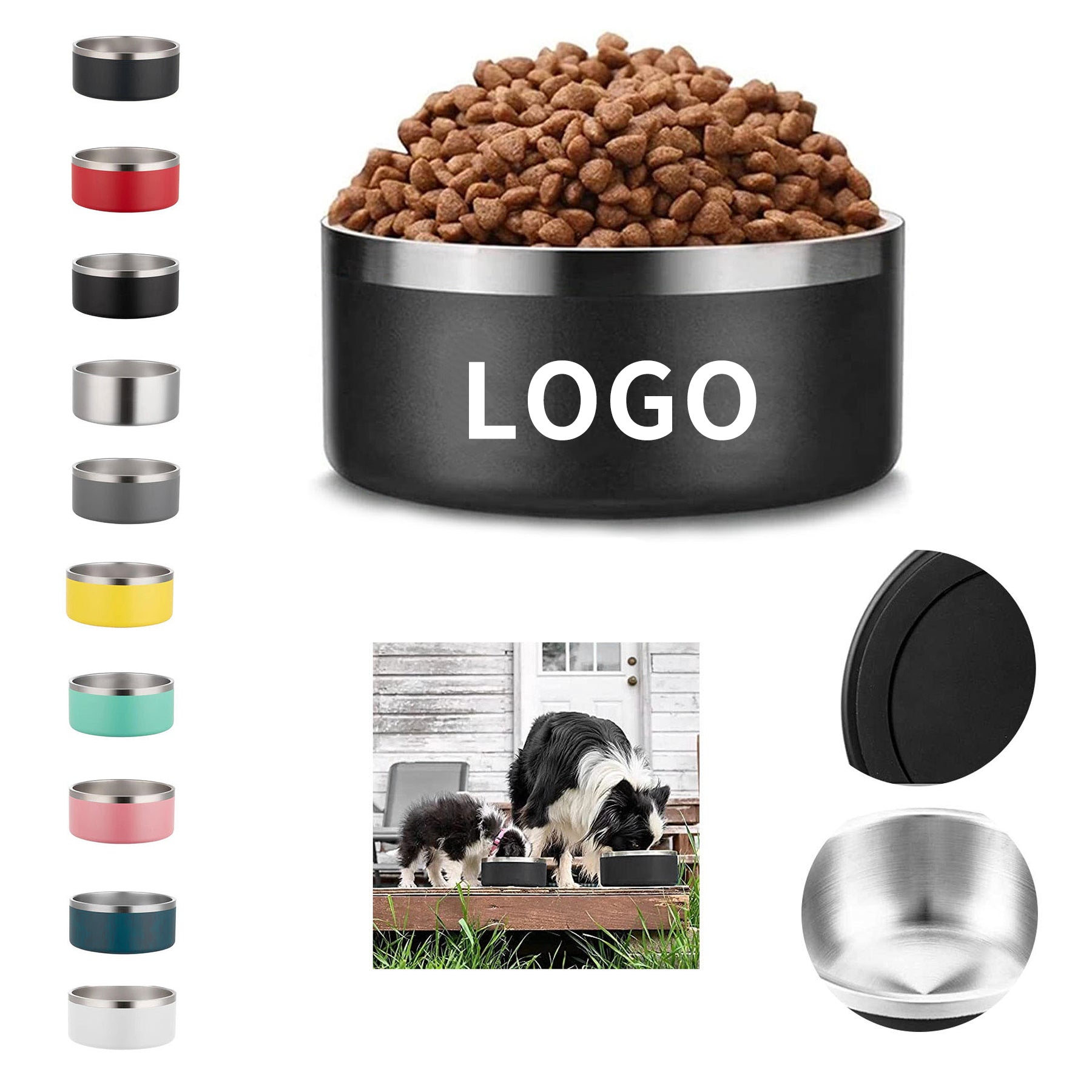 Stainless Steel 64/42/32/24/16 OZ Dog Bowl image 0