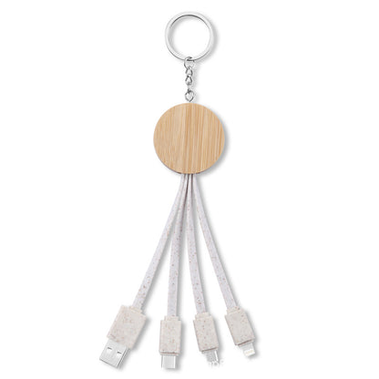 Wooden 3-in-1 Data Cable image 1