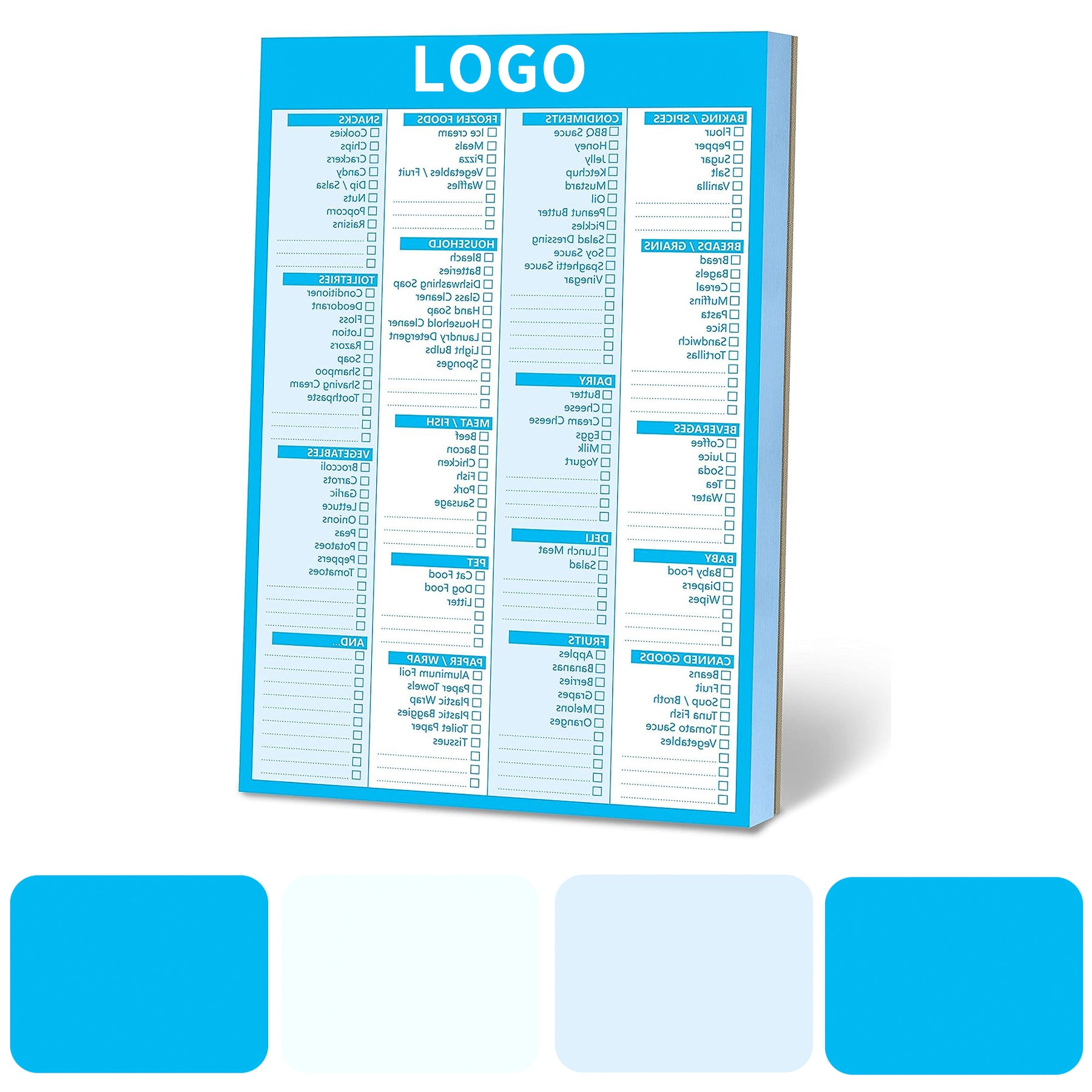 6" x 9" 90 Pages Grocery Shopping Weekly Planner List Note Pad with Magnet Mountings image 1