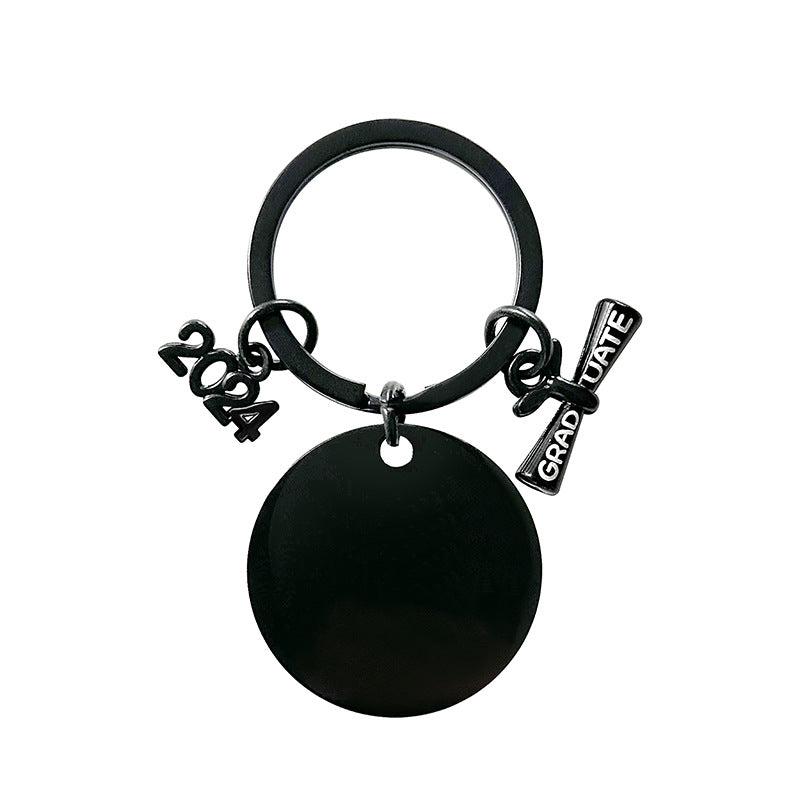 Oval Metal Tag with Keyring image 1