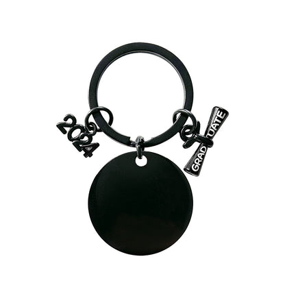 Oval Metal Tag with Keyring image 1