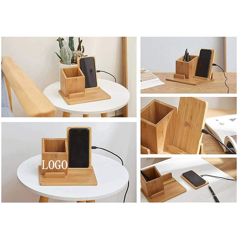 10W bamboo and wood wireless charging image 0