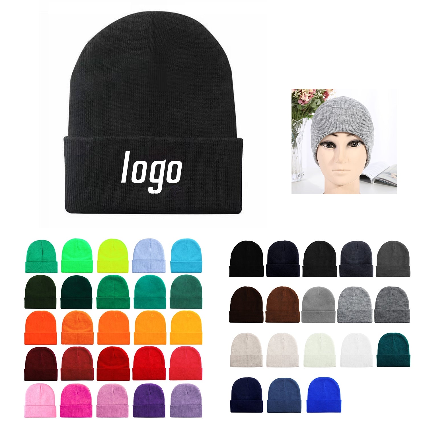 Stretchable Knit Beanie Caps image 0
