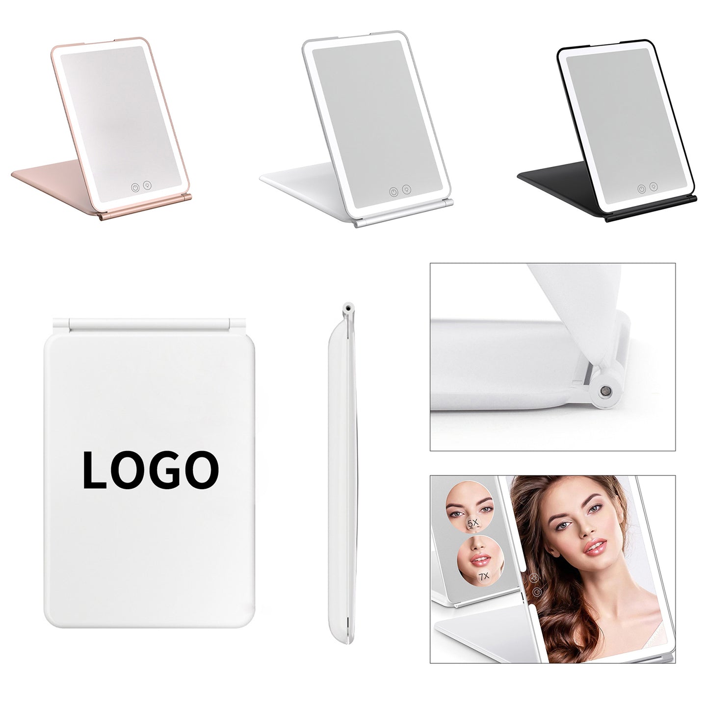 Rechargeable Makeup Mirror With 3 Color Lighting MOQ 10 image 0