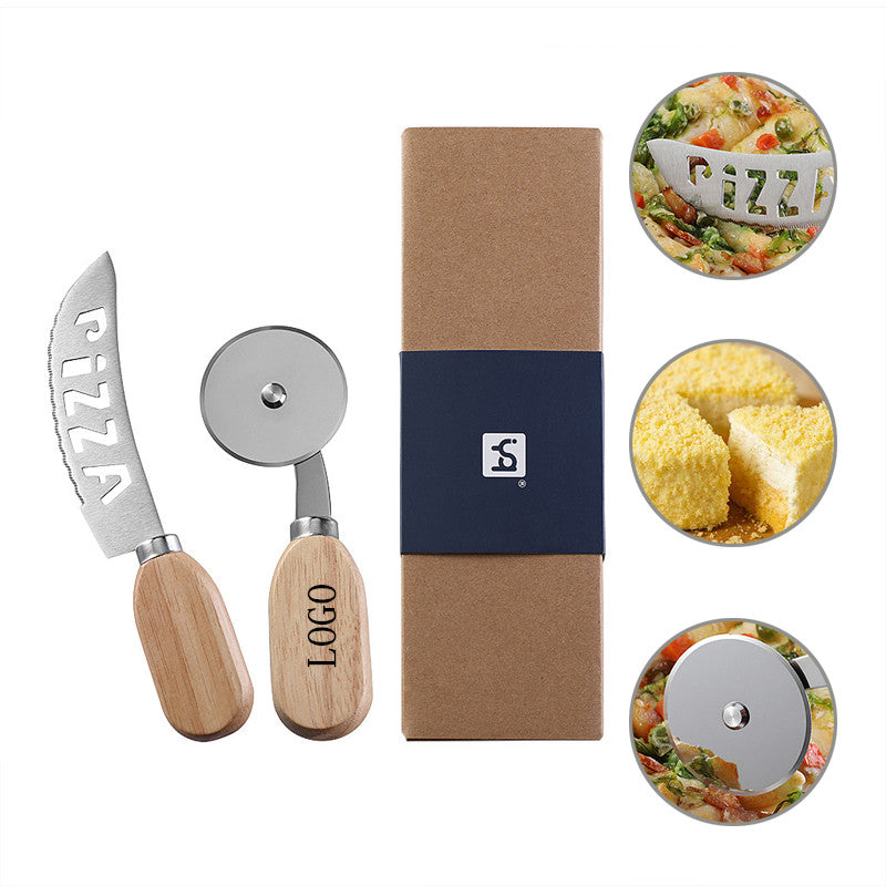 Pizza Cutter Set With Wooden Handle image 0