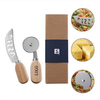 Pizza Cutter Set With Wooden Handle image 0