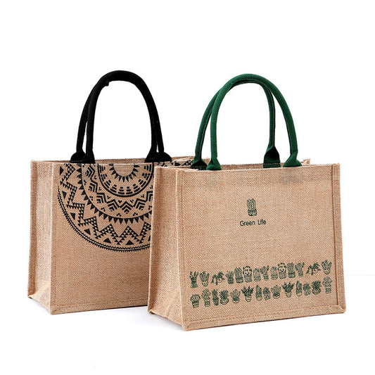 Reusable Burlap Tote Bag image 1