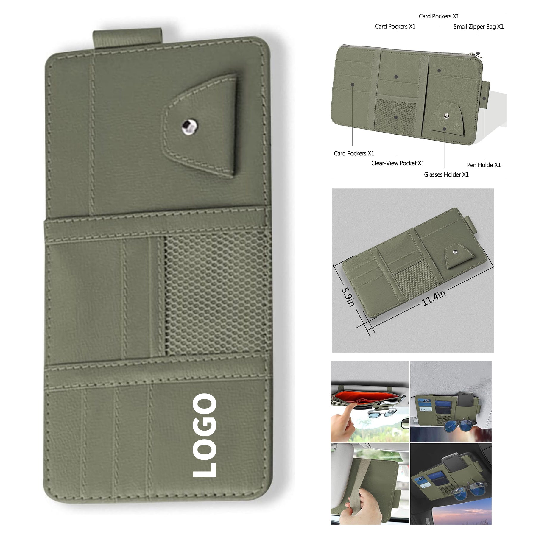 11.4" x 5.9" Auto Interior Accessories Pocket Organizer image 1
