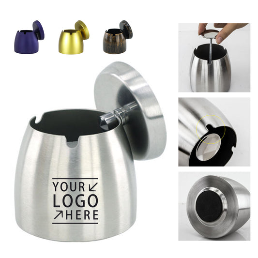 Removable Stainless Steel Ashtray With Lid image 0