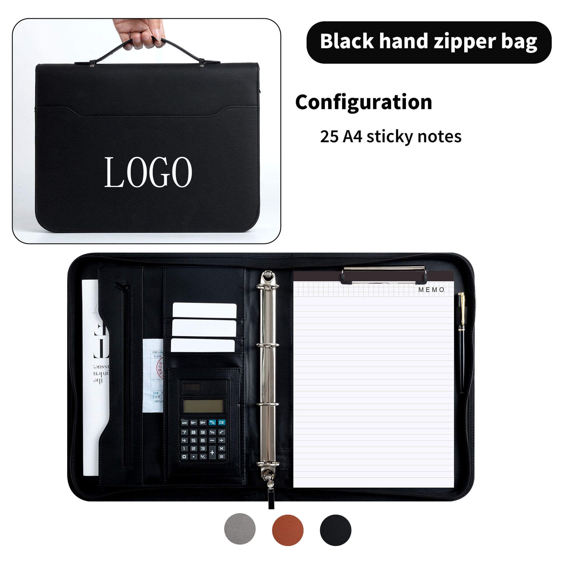 Business Folder Padfolio A4 Writing Pad with Calculator image 0