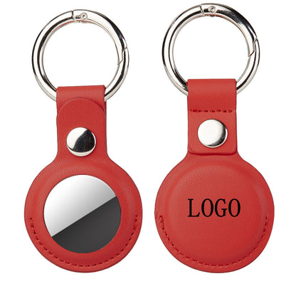 PU Key Tag Tracker Cover Key Ring Access Card Sleeve Anti-Lost Protector Holder Carabiner Clip