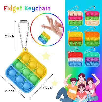 Bubble Square Shape Keychain - Colour