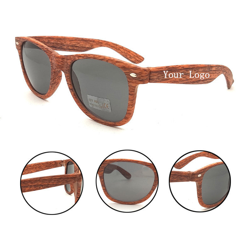 Polarized "Wood Grain" Iconic Sunglasses - Wood Brown