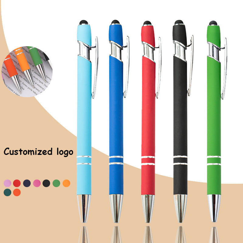 Pen With Soft Rubberized Grip - Orange Yellow