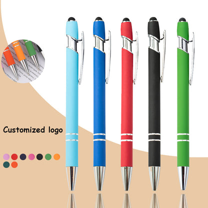 Pen With Soft Rubberized Grip - Orange Yellow