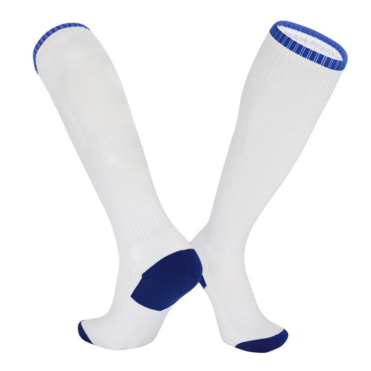 Football socks for boys and girls over knee sports high socks, cotton striped football socks (large) image 1