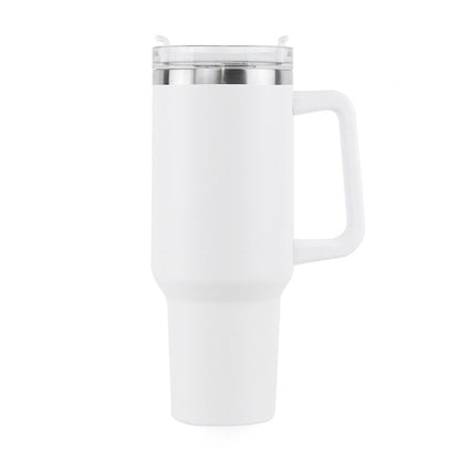 40OZ Double Walls Stainless Steel Auto Tumbler With Straw And Handle image 1