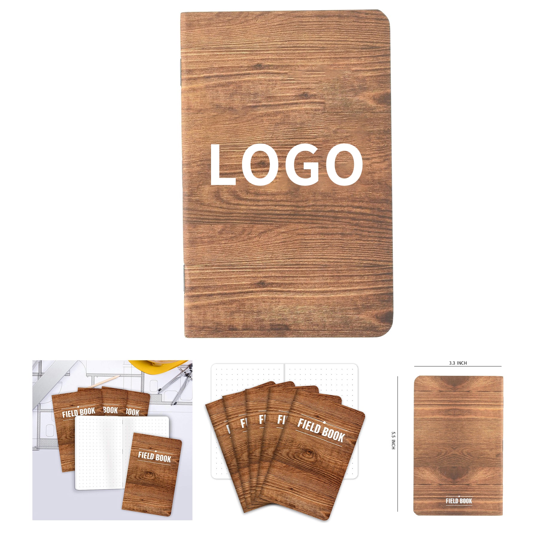 48 Pages 24 Sheets 3.5" x 5.5" Field Wood Pattern Graph Memo Book image 1