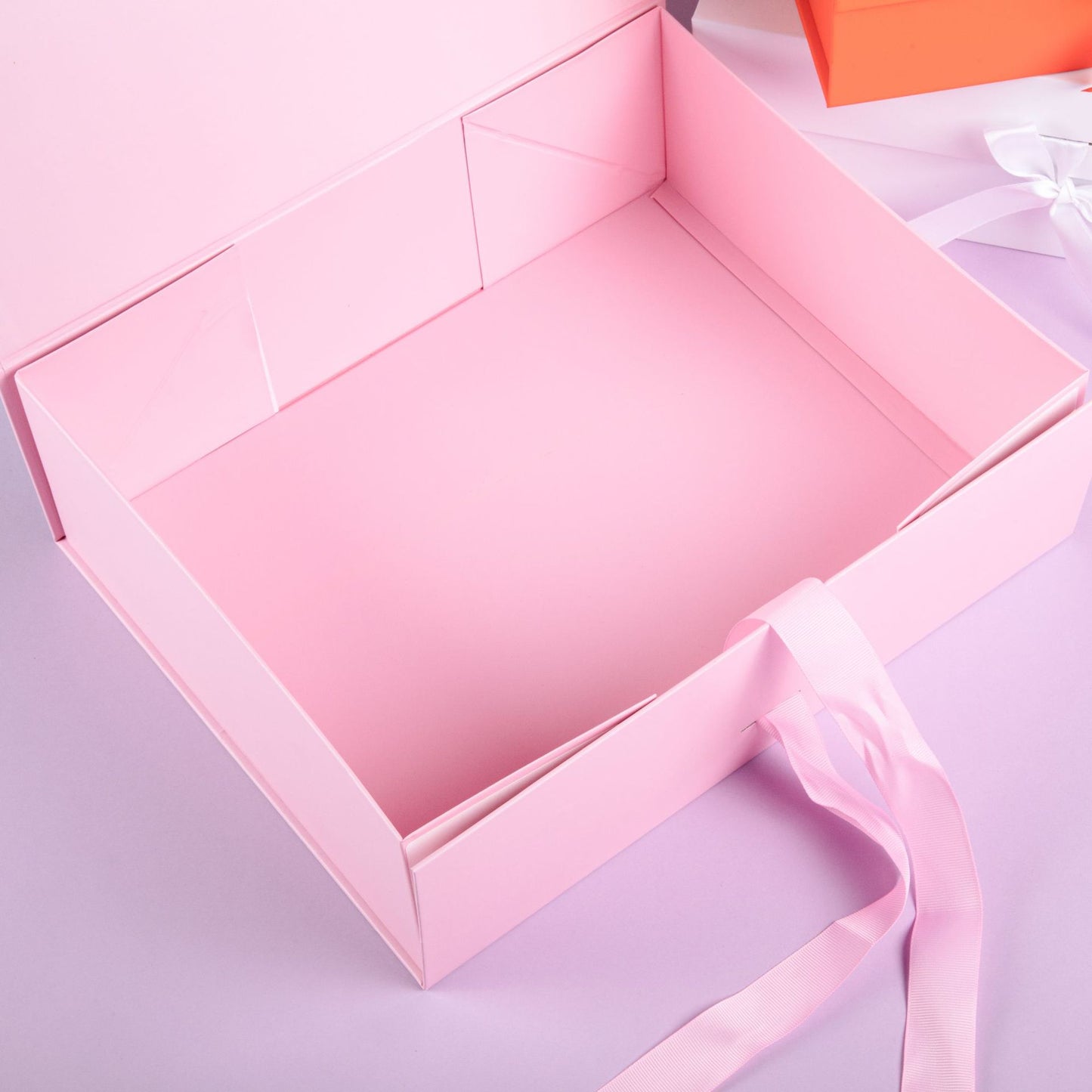 Flip-Top Folding Gift Boxes with Ribbon