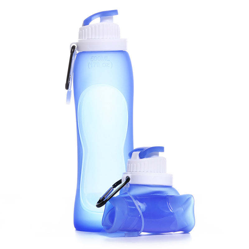 Foldable Silicone Water Bottle - Gray Black
