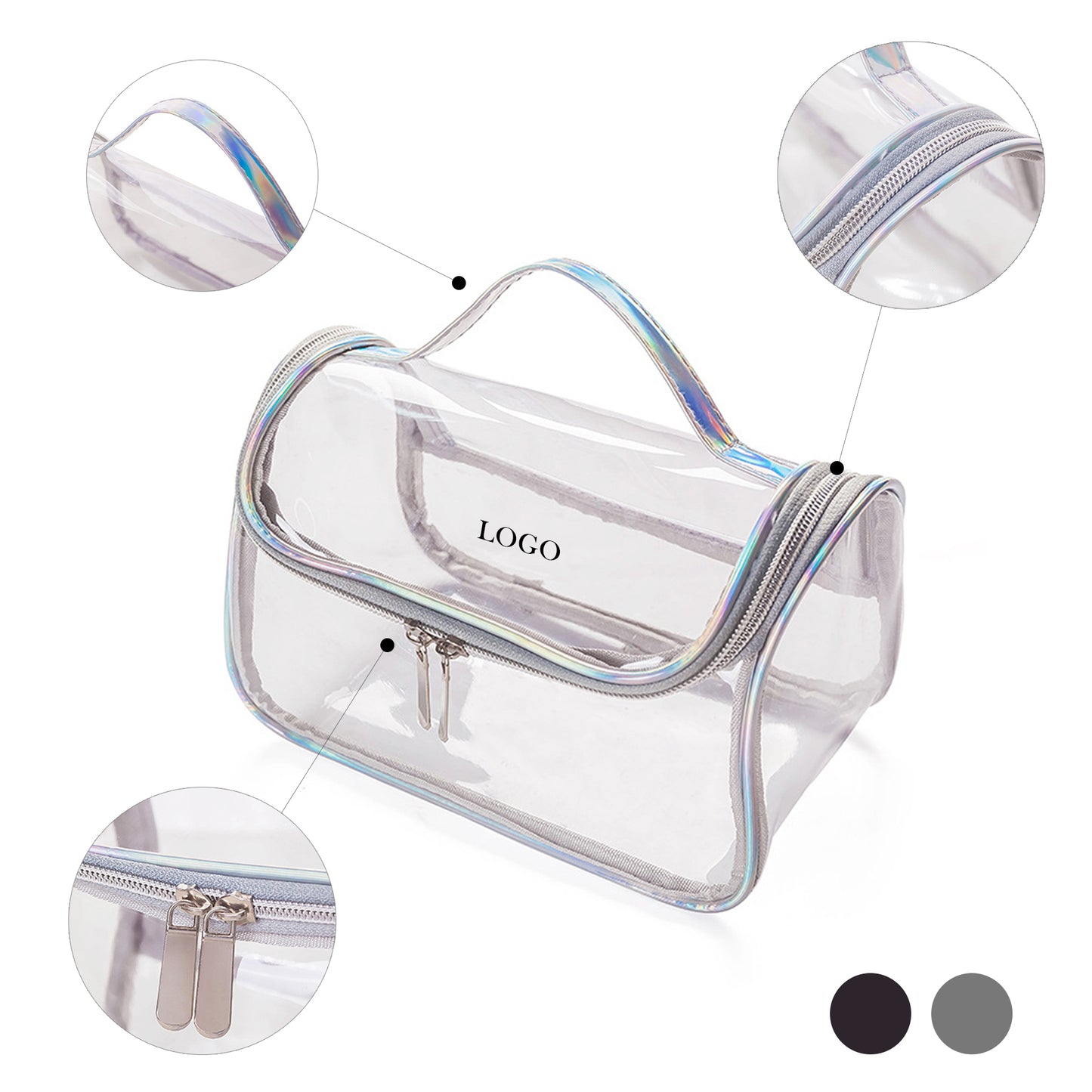 Diamond Clear PVC Portable Makeup Bag image 1