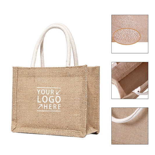 Reusable Burlap Tote Bag image 0