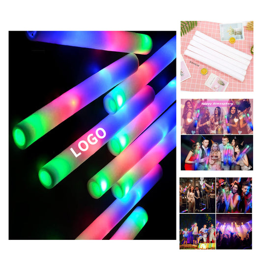 Glow In The Dark Party Supplies LED Foam Sticks Glow Baton image 0