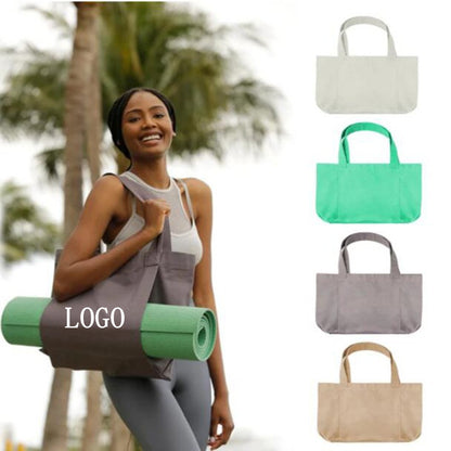 18 oz Yoga Bags Yoga Mats Bags Carrier Canvas Tote Bags for Pilates Travel Beach Workout (Colorful) image 0