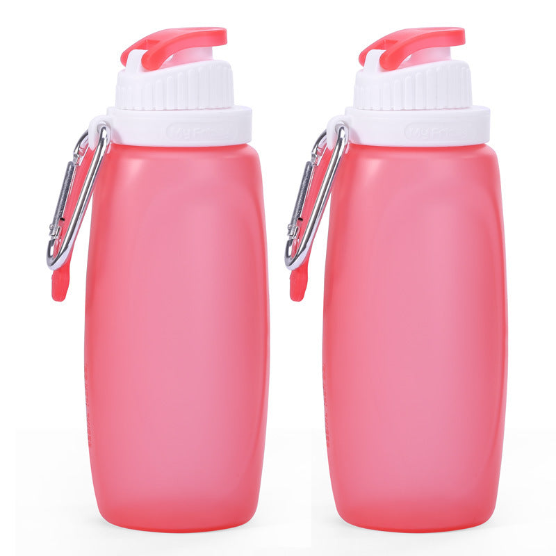 Foldable Silicone Water Bottle - Gray Black